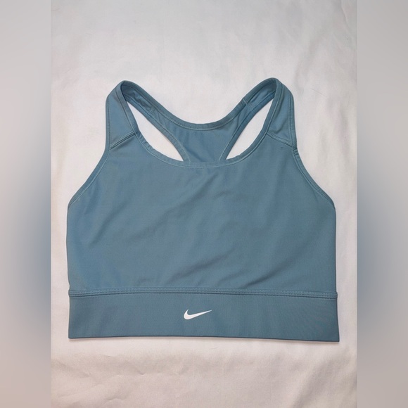 Nike Size XL Swoosh Light Blue Light Support Yoga Gym Workout Sports Bra - Picture 1 of 5